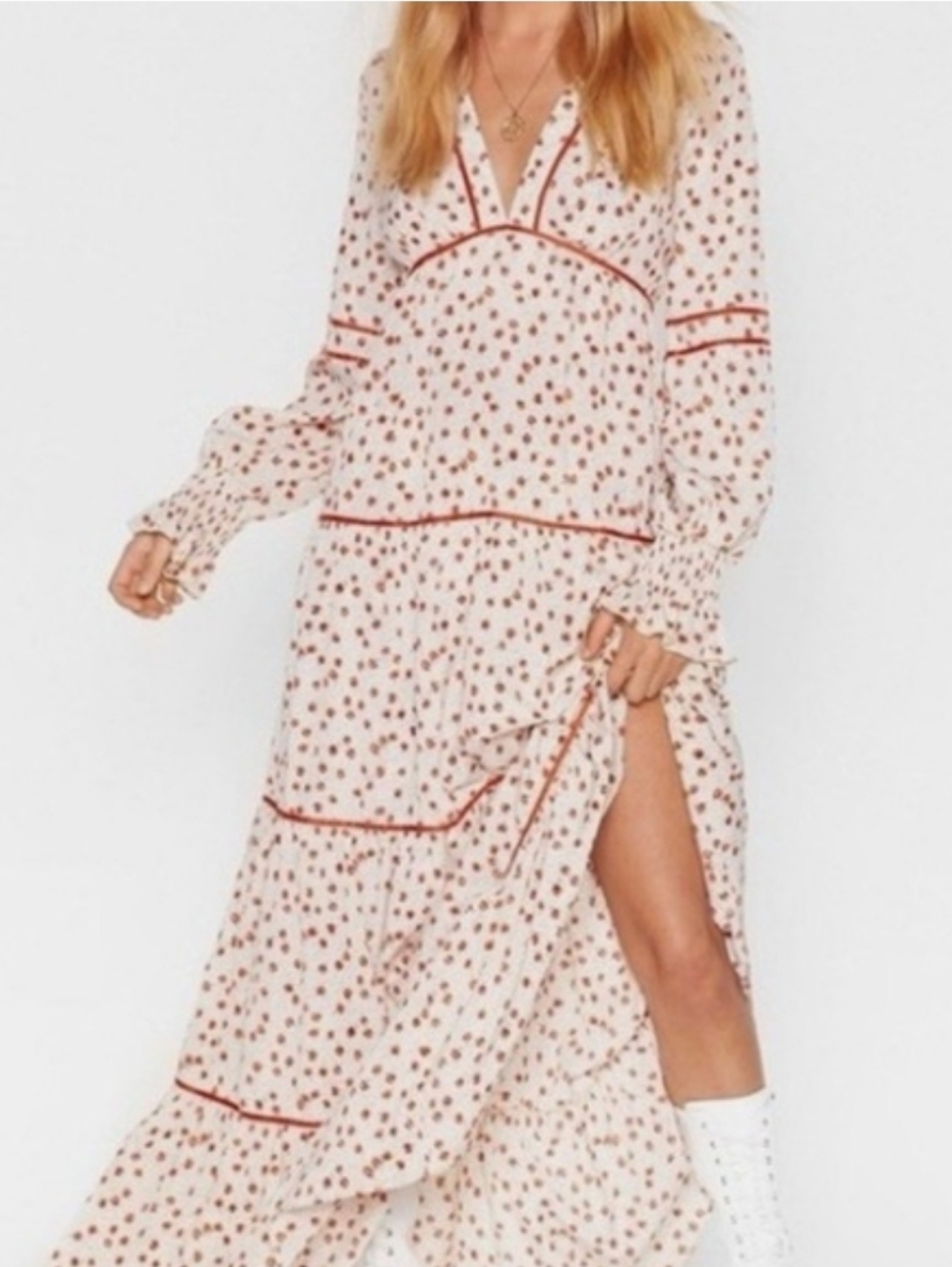 Nasty Gal Flower Printed Boho/Romantic Dress. Size 8.